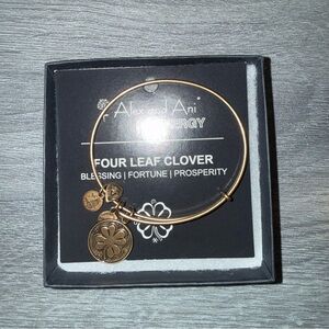 Alex and Ani Gold Clover Charm Bracelet